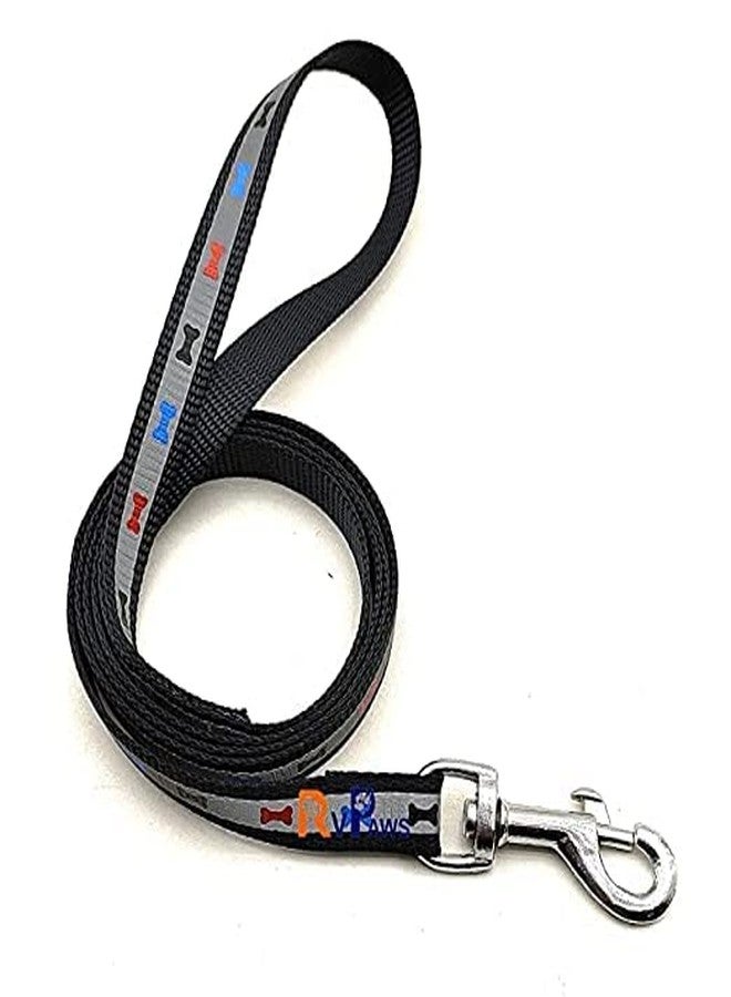 Pups&Pets سترة مبطنة من النايلون المطبوع عليه عظام ناعمة قابلة للتعديل من Pups&Pets، مقاس 15 مم، مع حزام ومقود طويل، مثالية للمشي في الهواء الطلق/تدريب الكلاب الصغيرة والجراء (أسود) - Image 5